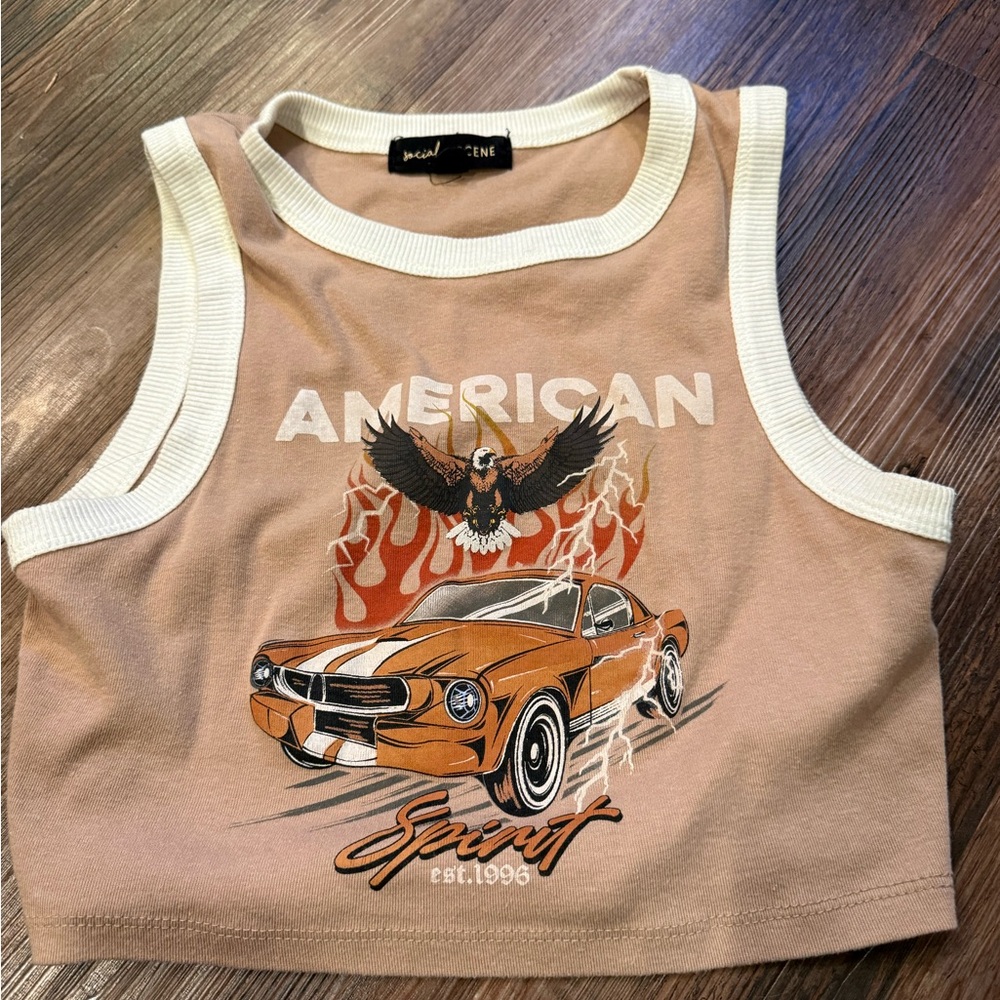 brown cropped tank